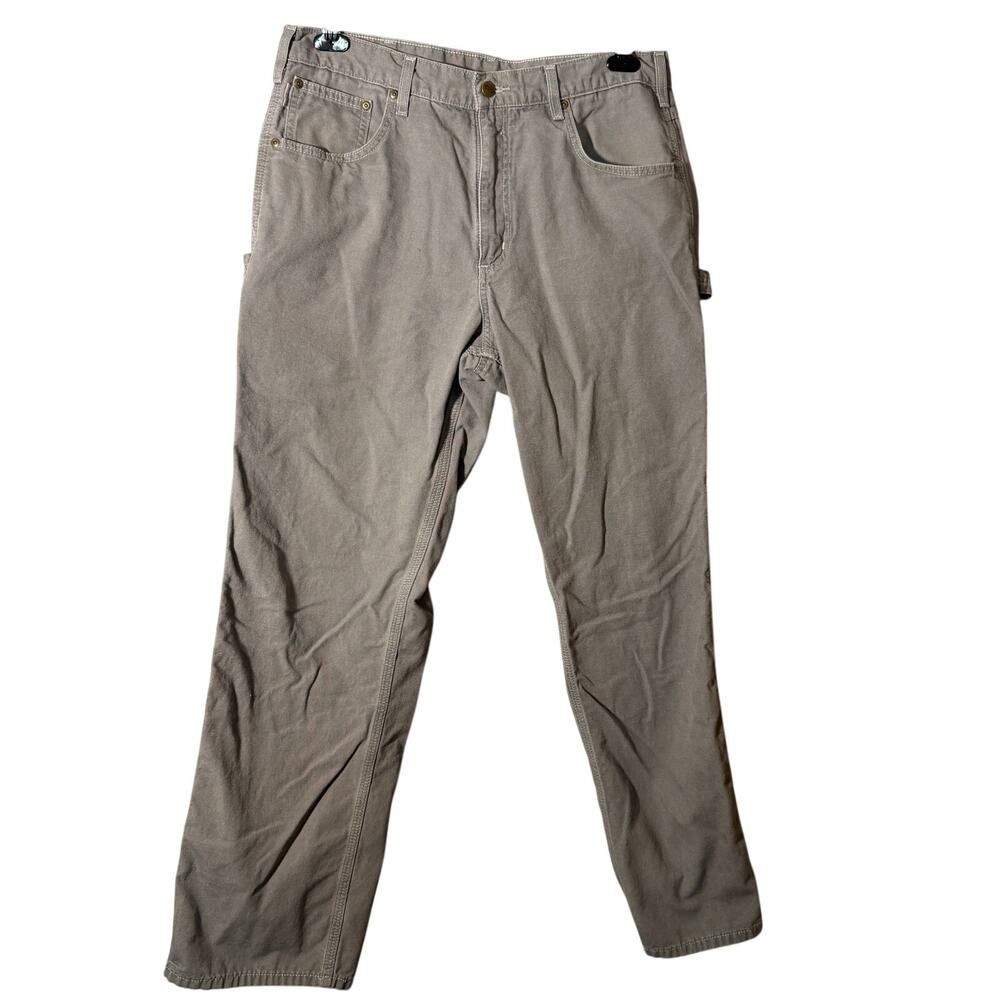 Carhartt B156 Loose Fit Work Pants 35x32 Men’s Gray Utility Cotton